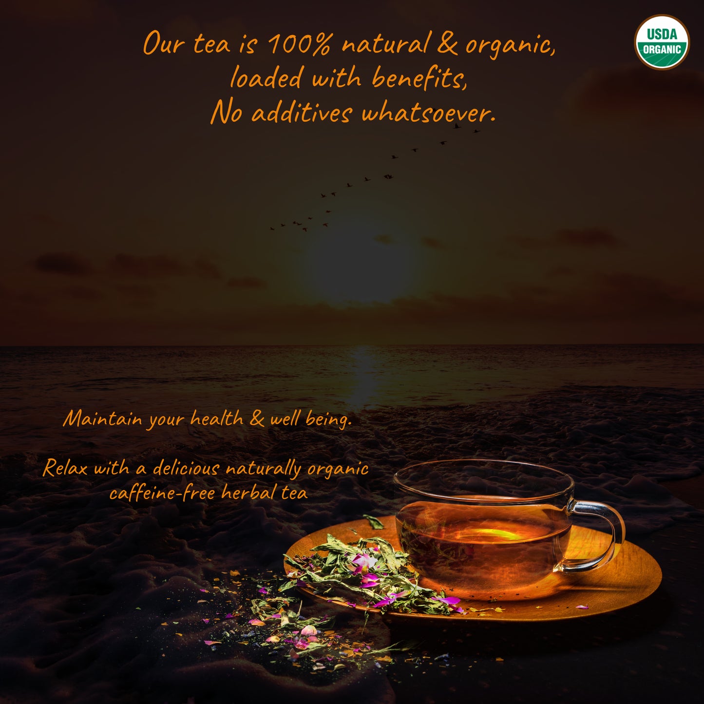 Organic Herbal Tea | Best Tea For Anxiety | Tea For Stress | Tea For Calming | Tea For Relaxation, Relaxing Organic Herbal Tea, Hendbee